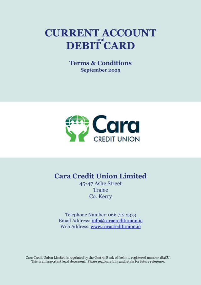 Changes to the Current Account Terms and Conditions