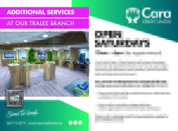Saturday Additional Services- Tralee Branch